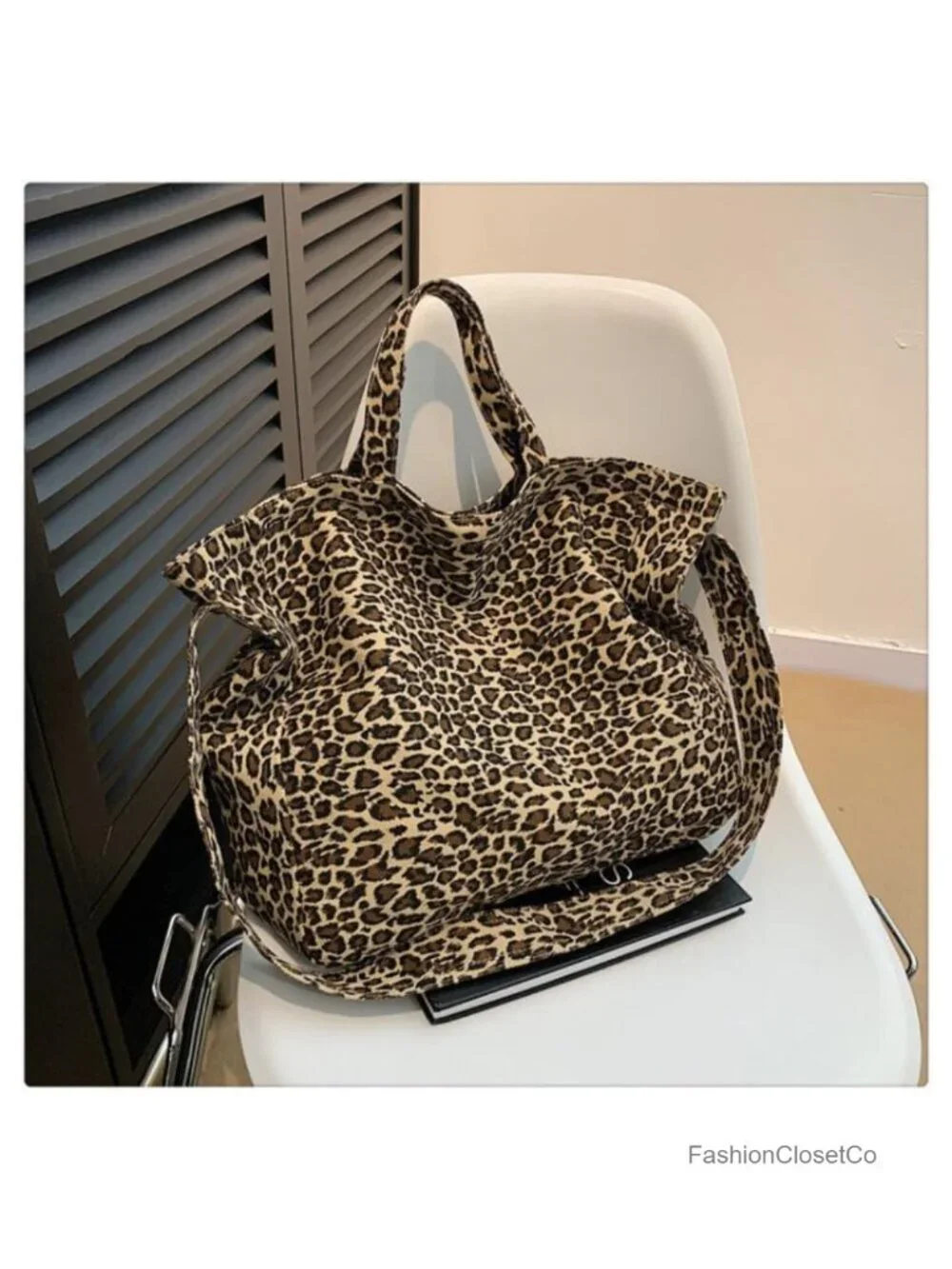 Leopard Print Hobo Bag for Women Large Capacity Shoulder Tote with Multiple